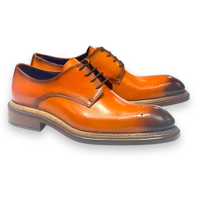 Emilio Franco "Delfino"  Men's Shoes Burn Orange Oxfords