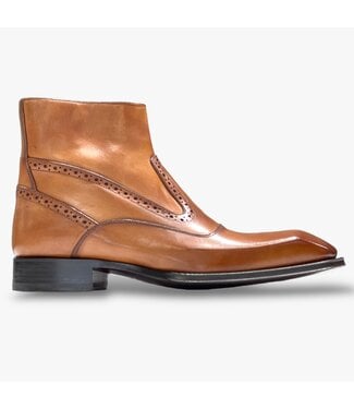 Emilio Franco Emilio Franco "Davide" Brandy Genuine Calfskin Ankle Boots,