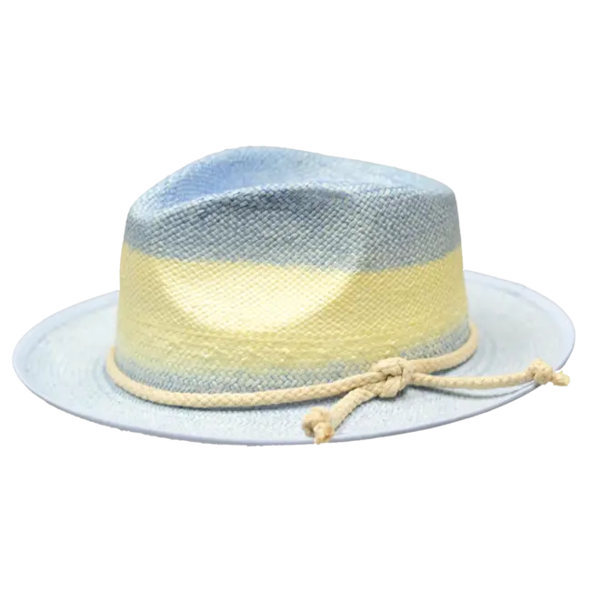 "Hampton" Collection Straw Fedora Hat Hand-Dyed Snap Brim