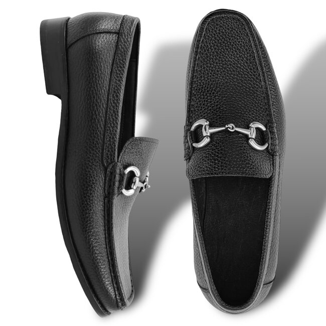 Carrucci Victor Timeless Buckle Loafer in Leather Sole,
