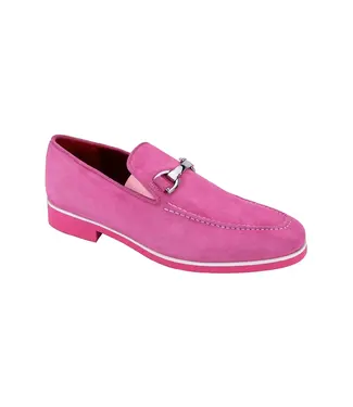 Emilio Franco Emilio Franco 'Nino' II Men's Shoes Pink Suede Leather Loafers