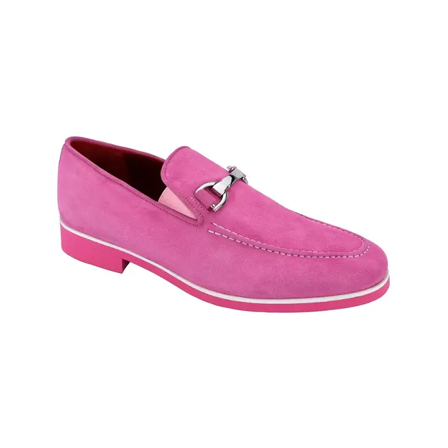 Emilio Franco Emilio Franco 'Nino' II Men's Shoes Pink Suede Leather Loafers