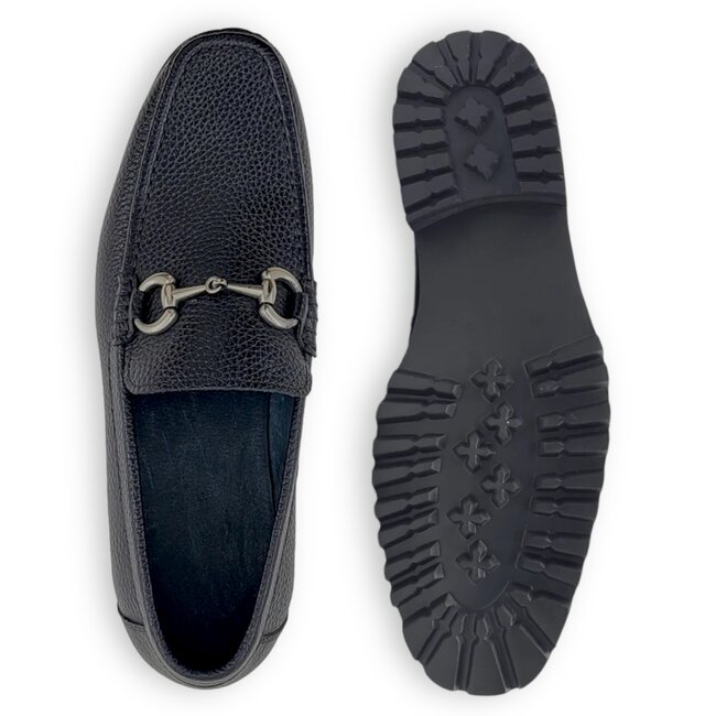 Carrucci Carrucci Men's "Pebble" Leather Buckle Loafer