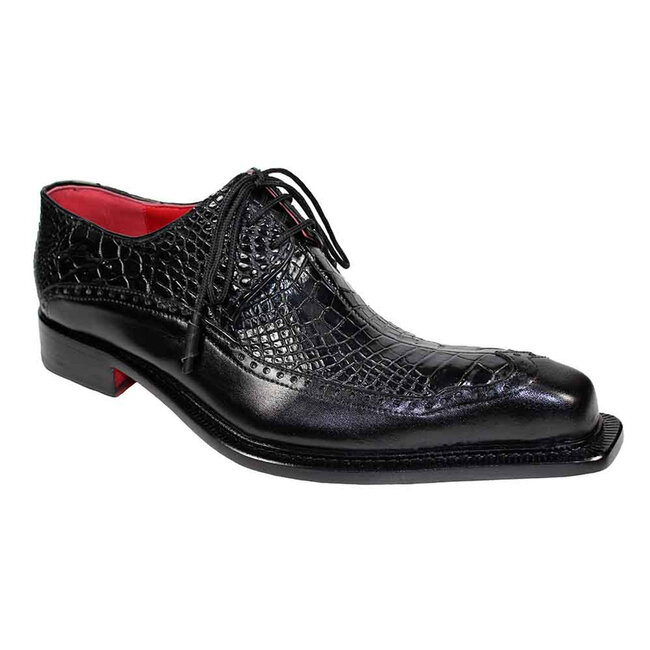 Fennix "Finley" Genuine Alligator/ Leather Shoes Black