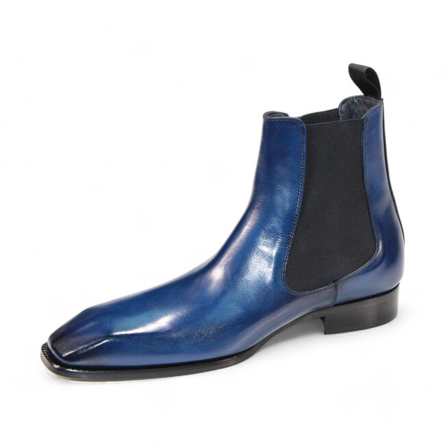 Duca Duca Empoli Men's Shoes Blue Calf-Skin Leather Boots
