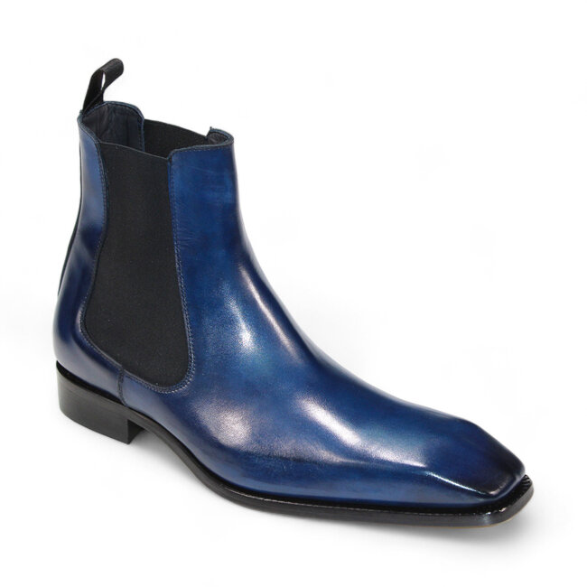 Duca Duca Empoli Men's Shoes Blue Calf-Skin Leather Boots