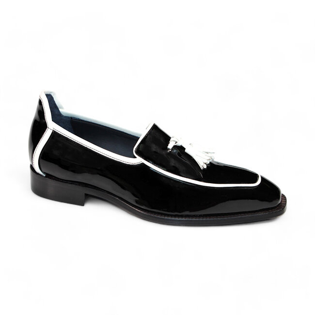 Duca Fano Genuine Italian Patent Leather Tassel Loafer Shoe