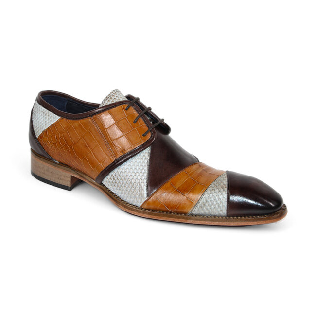 Duca Di Matiste "Imperio" Genuine Italian Calfskin Lace-Up Shoes.