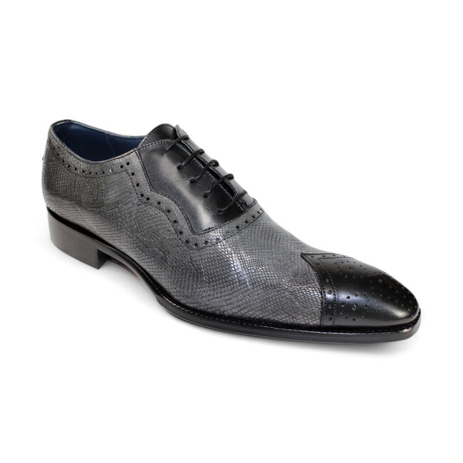 Duca "Marino" Genuine Italian Calf, Leather Snake Embossed Shoes.