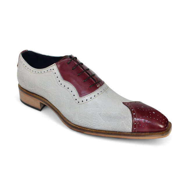 Duca "Marino" Genuine Italian Calf, Leather Snake Embossed Shoes.
