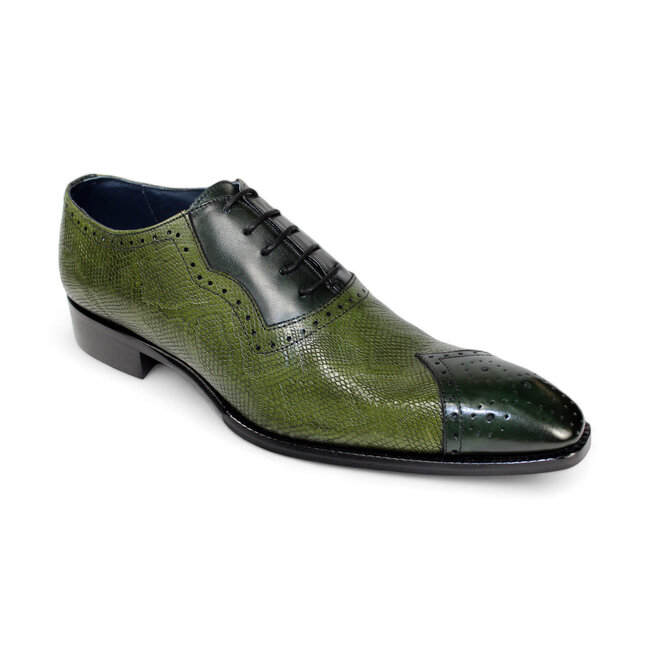 Duca "Marino" Genuine Italian Calf, Leather Snake Embossed Shoes.