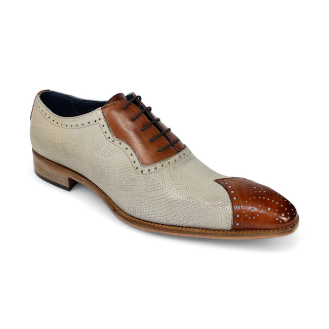 Duca "Marino" Genuine Italian Calf, Leather Snake Embossed Shoes.