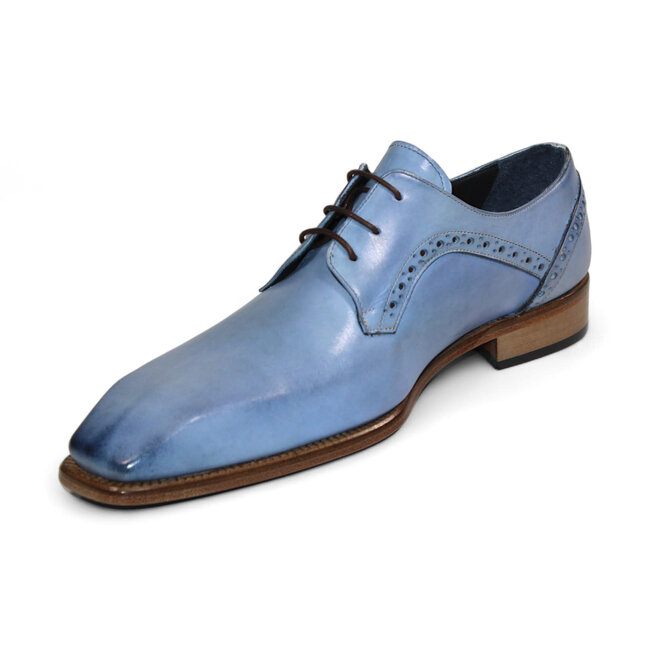 Duca Spada Men's Shoes Light Blue Calf-Skin Leather Oxfords