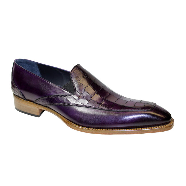 Duca calfskin and croco Embossed slip-on shoe "Trento"