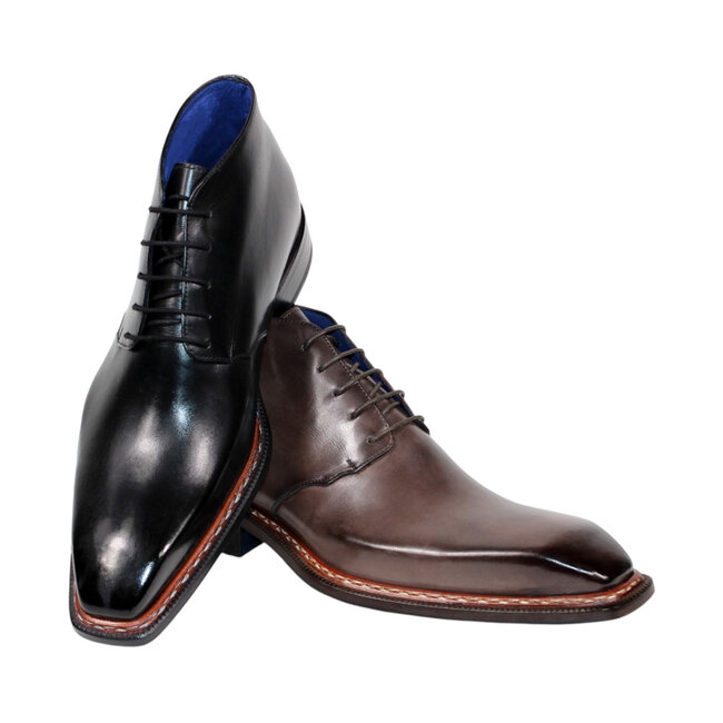 Emilio Franco 'Rocco' Men's Shoes Black Calf-Skin Leather Boot,