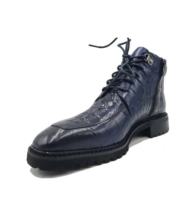 Carrucci CARRUCCI "EMBOSSED" ALLIGATOR BROGUE BOOT NAVY