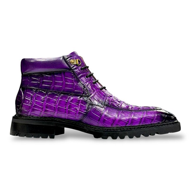 Carrucci CARRUCCI "EMBOSSED" ALLIGATOR BROGUE BOOT PURPLE KB516-50’