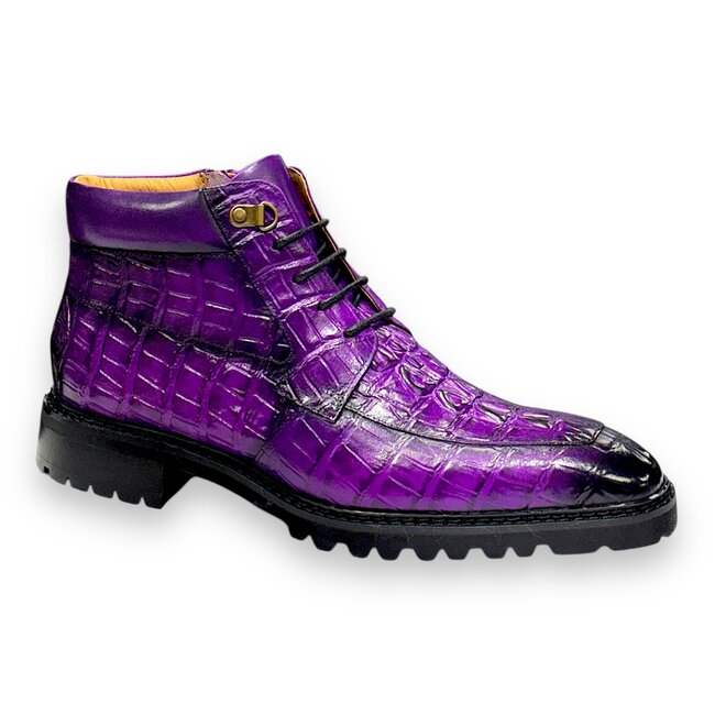 CARRUCCI "EMBOSSED" ALLIGATOR BROGUE BOOT PURPLE KB516-50’