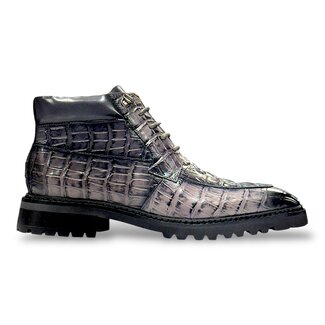 Carrucci CARRUCCI EMBOSSED ALLIGATOR BROGUE BOOT GRAY 'KB516-50’