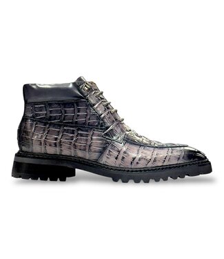 Carrucci CARRUCCI EMBOSSED ALLIGATOR BROGUE BOOT GRAY 'KB516-50’