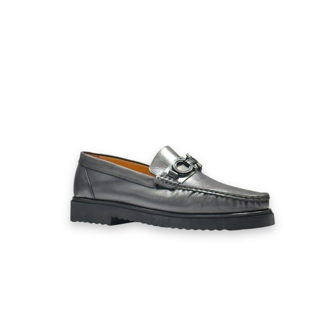 Men's Loafers With Bit Buckle, Light Thick Lug Sole Calf-Skin Leather ’KM-6431'