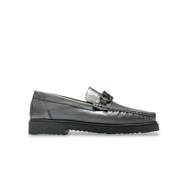 Men's Loafers With Bit Buckle, Light Thick Lug Sole Calf-Skin Leather ’KM-6431'