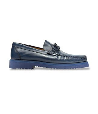 Sigotto Uomo Men's Loafers Gray, With Bit Buckle, Light Thick Lug Sole Calf-Skin Leather ’KM-6431'