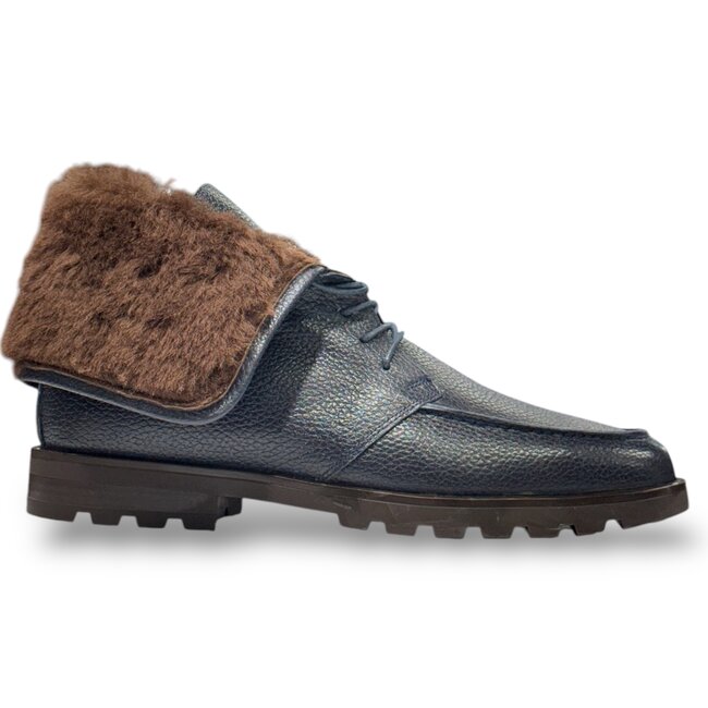 Men's Shearling-Deerskin Lace-Up Boots With