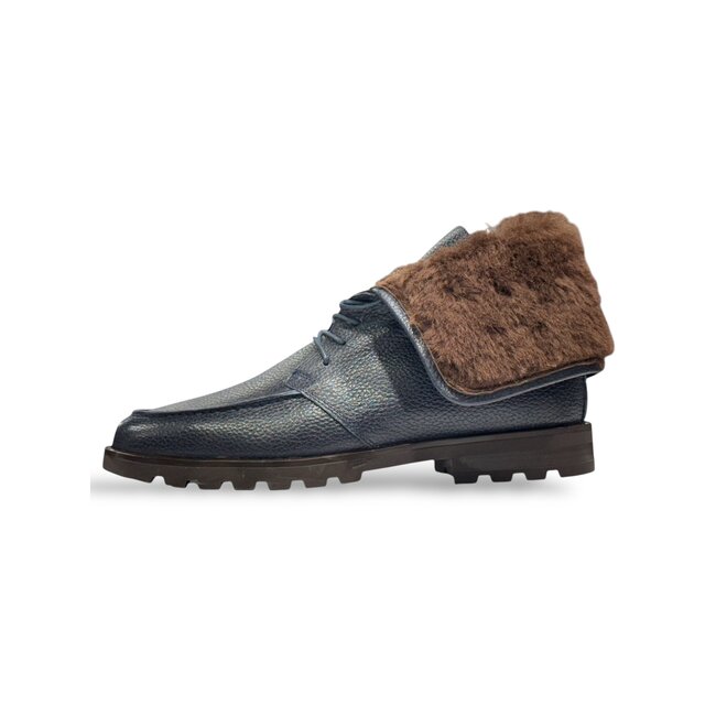 Men's Shearling-Deerskin Lace-Up Boots With