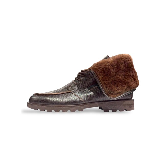 Men's Shearling-Deerskin Lace-Up Boots With