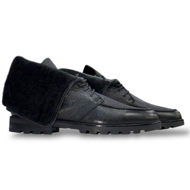 Men's Shearling-Deerskin Lace-Up Boots With