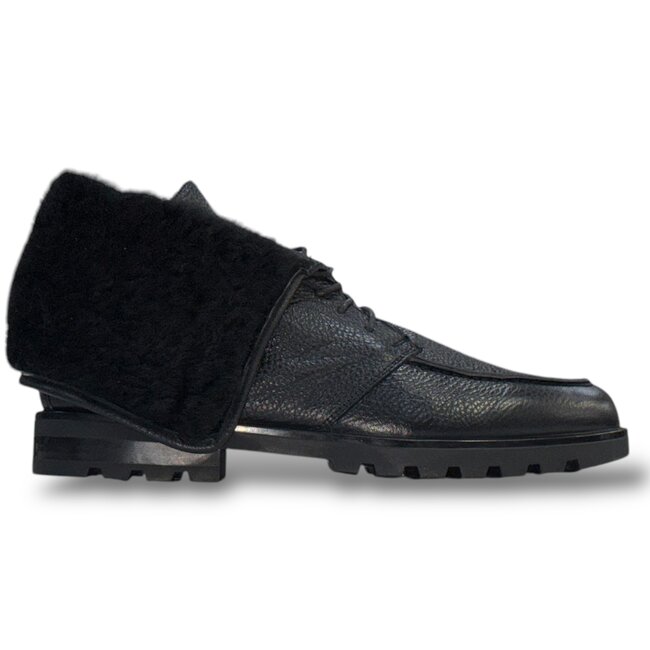 Men's Shearling-Deerskin Lace-Up Boots With