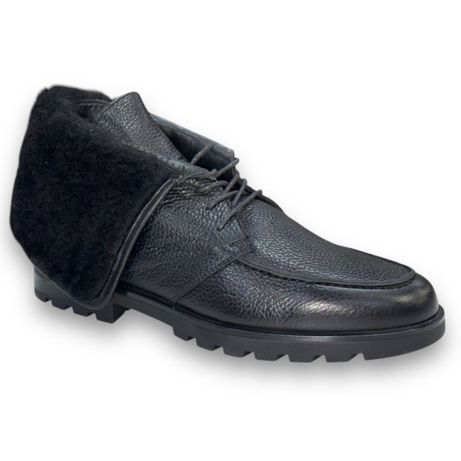 Men's Shearling-Deerskin Lace-Up Boots With