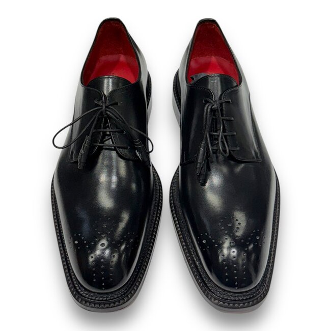 Emilio Franco Artigiana 'Delfino' Italian Calf Leather Shoes Black