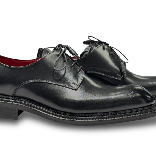 Emilio Franco Artigiana 'Delfino' Italian Calf Leather Shoes Black