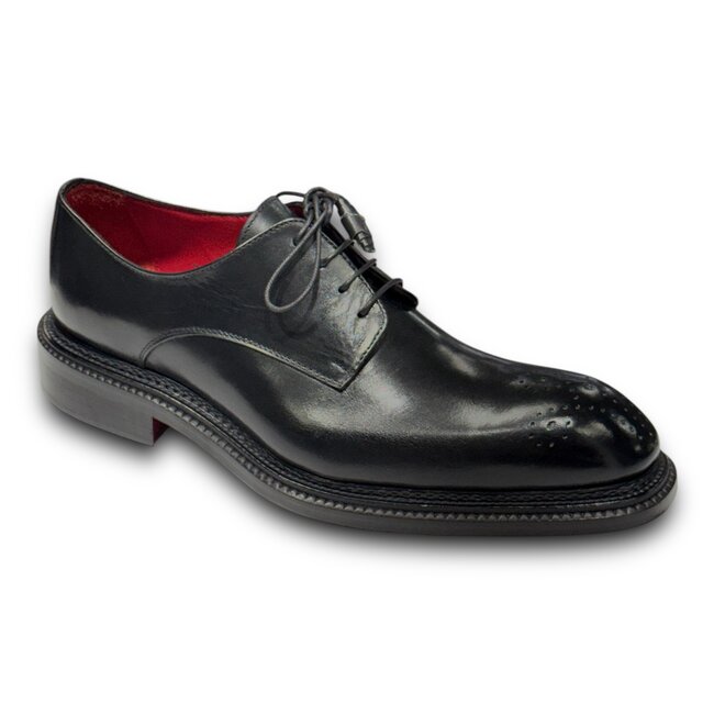 Emilio Franco Artigiana 'Delfino' Italian Calf Leather Shoes Black
