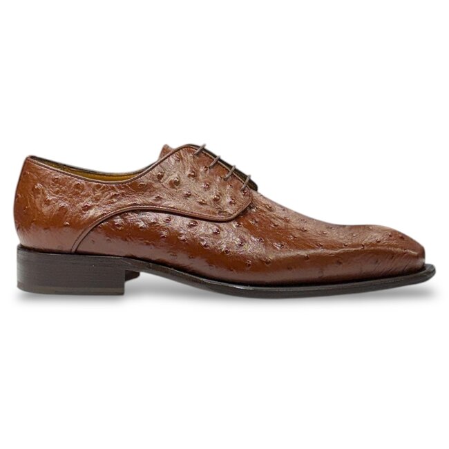 Mister 'Roma' Men's Shoes Camel Exotic Ostrich-Skin Lace-Up