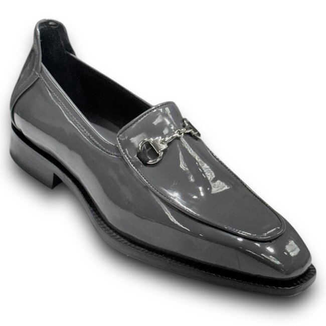 Duca Fano Men's Shoes Patent Leather Gray