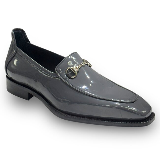 Duca Fano Men's Shoes Patent Leather Gray