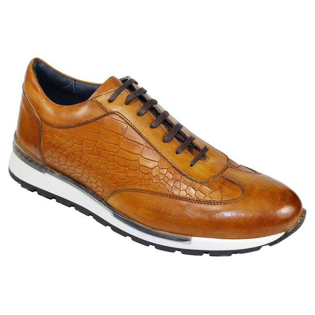 Duca Duca 'Varsi' Genuine Leather & Croc Print Sneakers