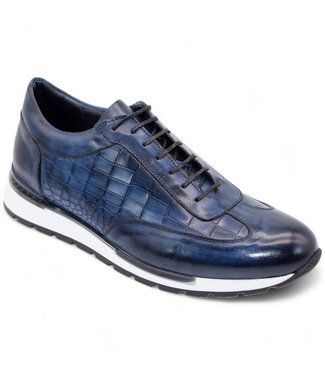 Duca Duca 'Varsi' Genuine Leather & Croc Print Sneakers
