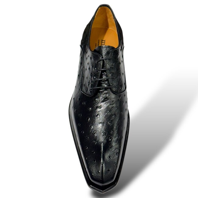 Mister 'Roma' Men's Shoes Camel Exotic Ostrich-Skin Lace-Up