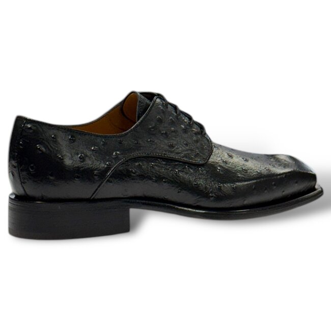 Mister 'Roma' Men's Shoes Camel Exotic Ostrich-Skin Lace-Up