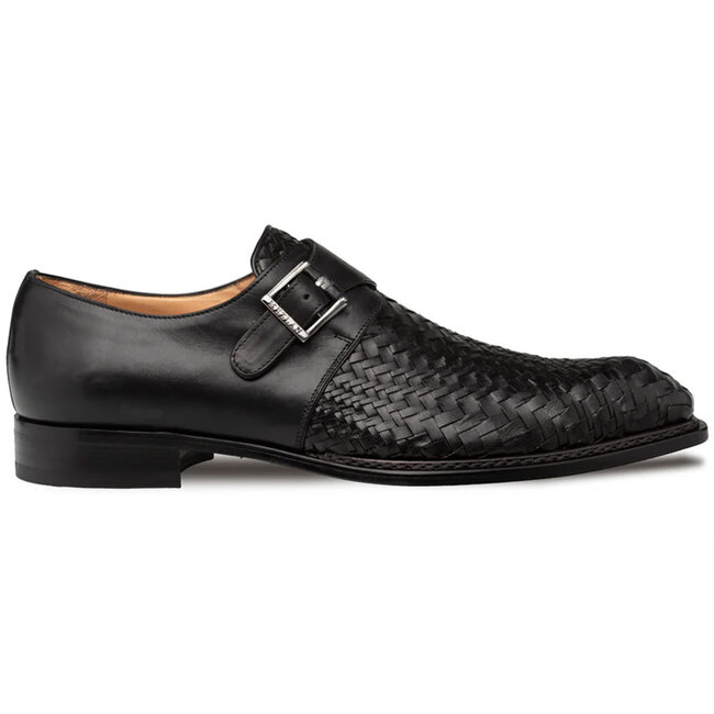 Mezlan Woven Monk Strap Black (21069) 'Temi'
