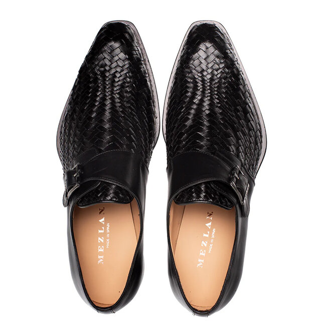 Mezlan Woven Monk Strap Black (21069) 'Temi'