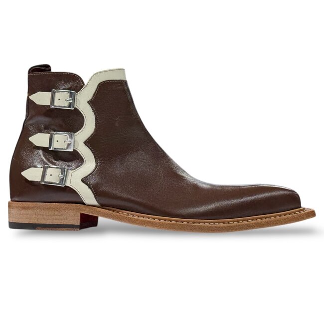 Emilio Franco Ankle Boot Triple Buckle Genuine Calf-Skin