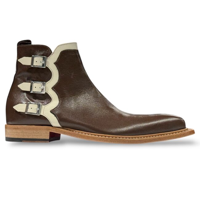 Emilio Franco Ankle Boot Triple Buckle Genuine Calf-Skin