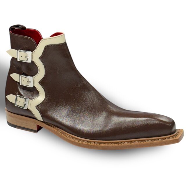 Emilio Franco Ankle Boot Triple Buckle Genuine Calf-Skin