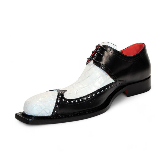 Fennix ;Harry' Genuine Alligator Shoes Black/White