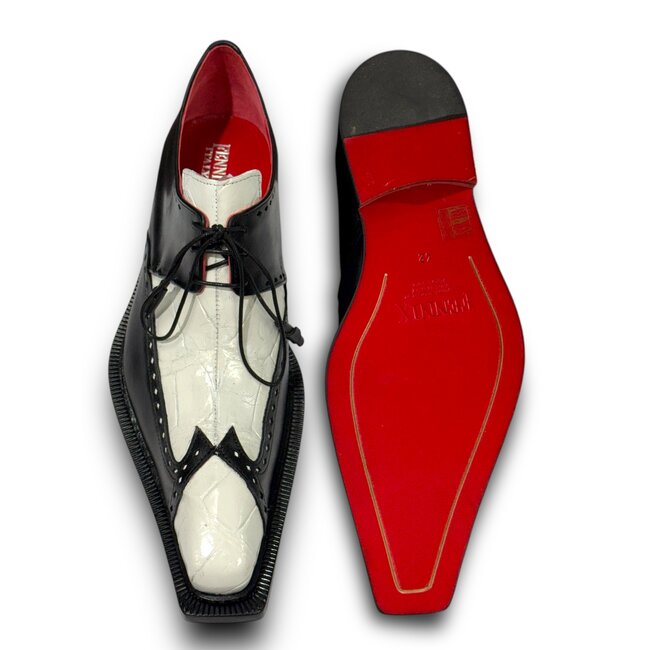 Fennix ;Harry' Genuine Alligator Shoes Black/White